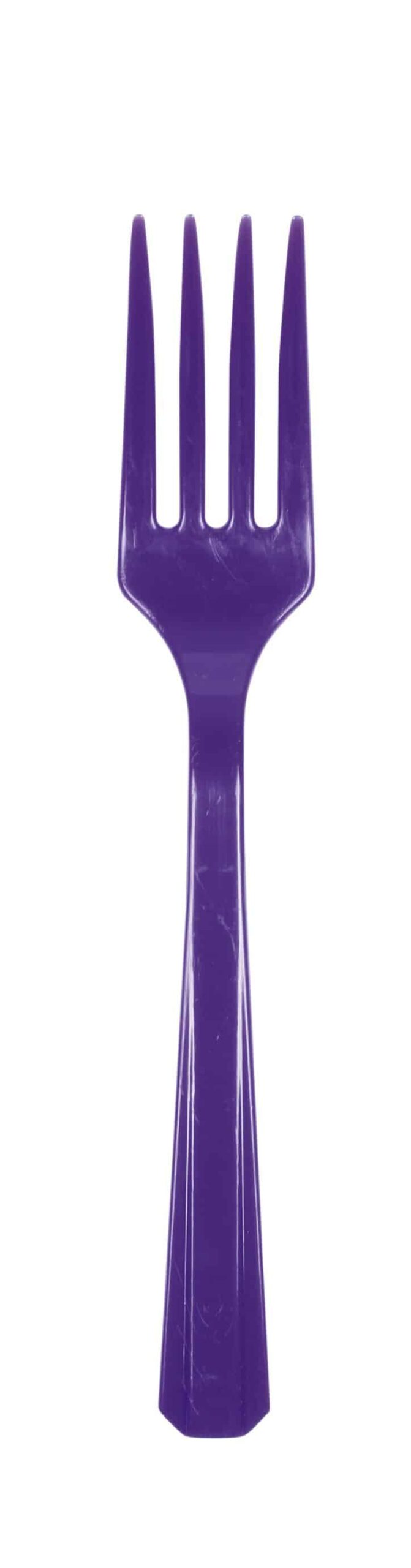 Purple Reusable Plastic Forks - 10pk