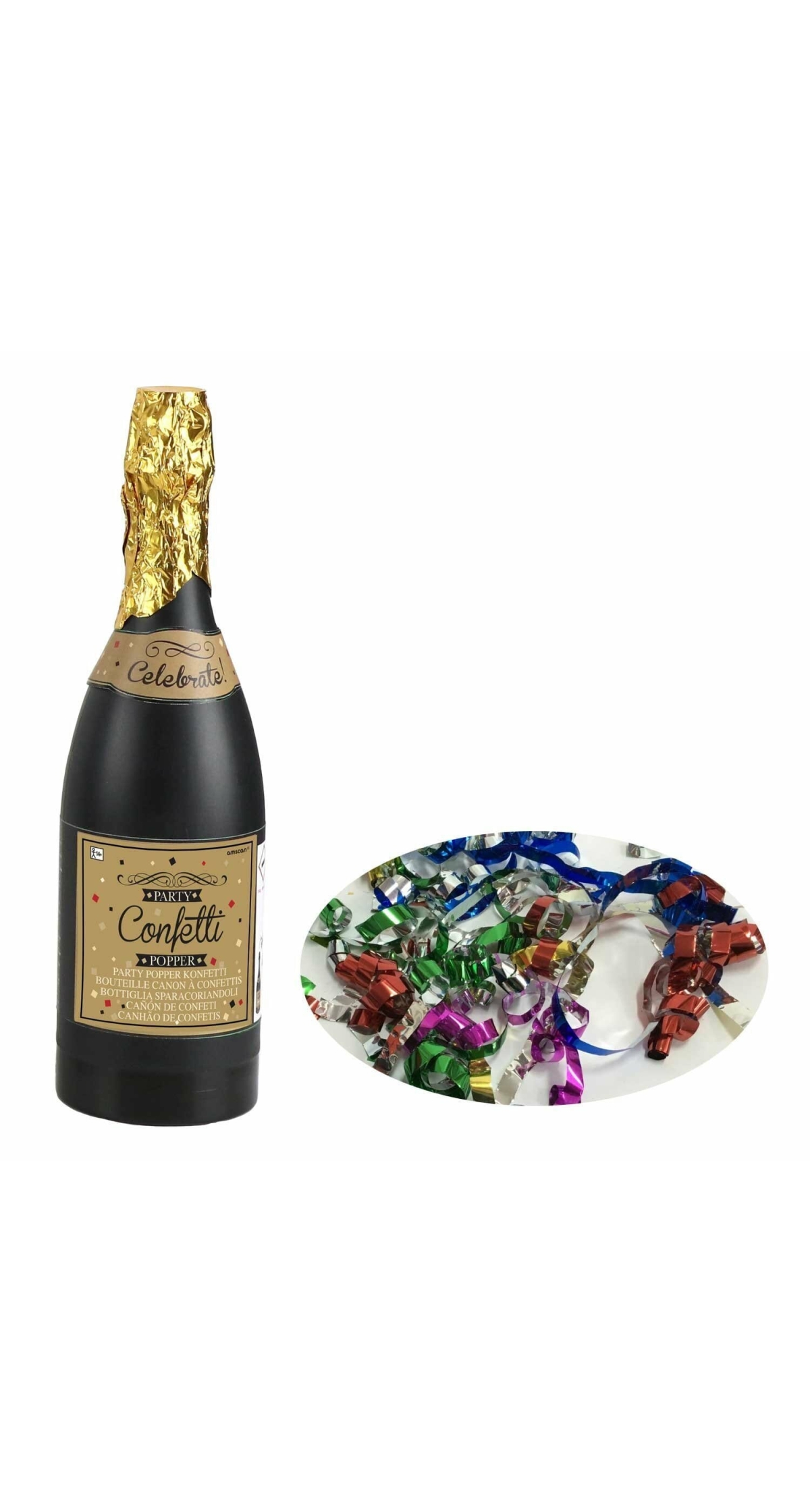 Champagne Bottles Confetti Multi Coloured Foil 33cm