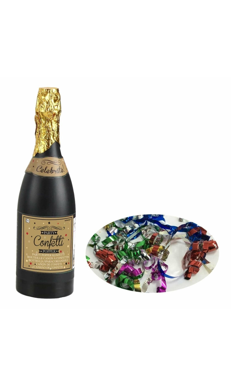 Champagne Bottles Confetti Multi Coloured Foil 33cm