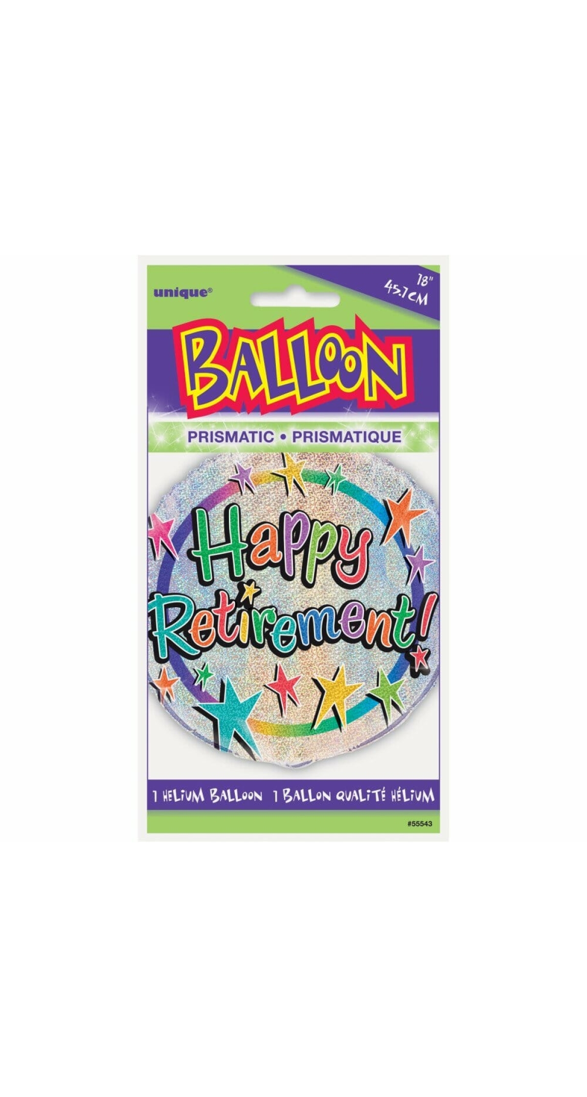 Happy Retirement Prism Round Foil Balloon 18 Inch