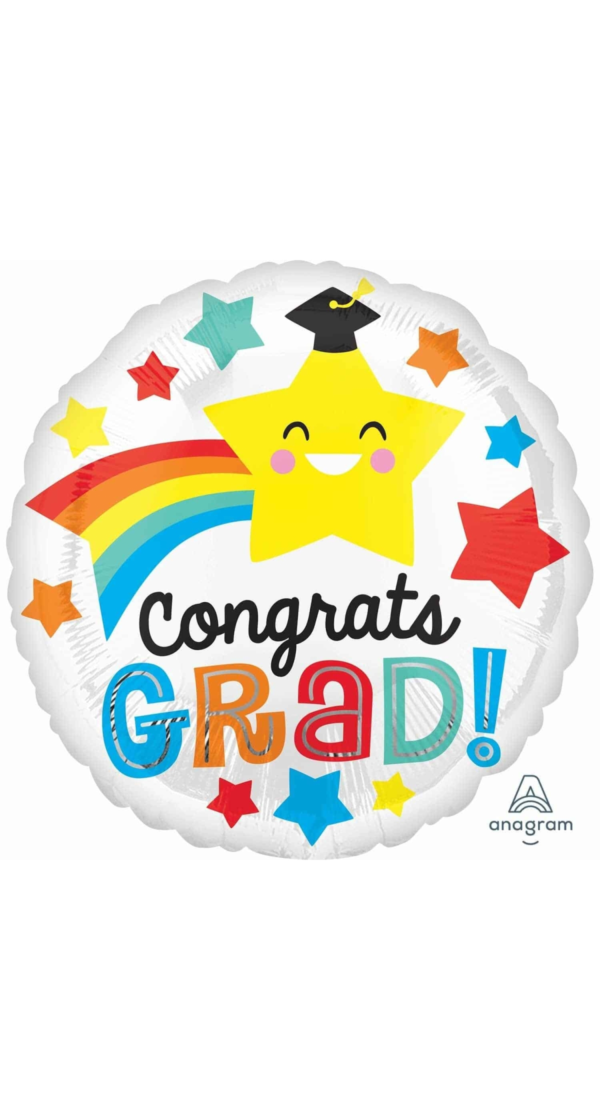 Congrats Grad Happy Star Standard Foil Balloon - 18''