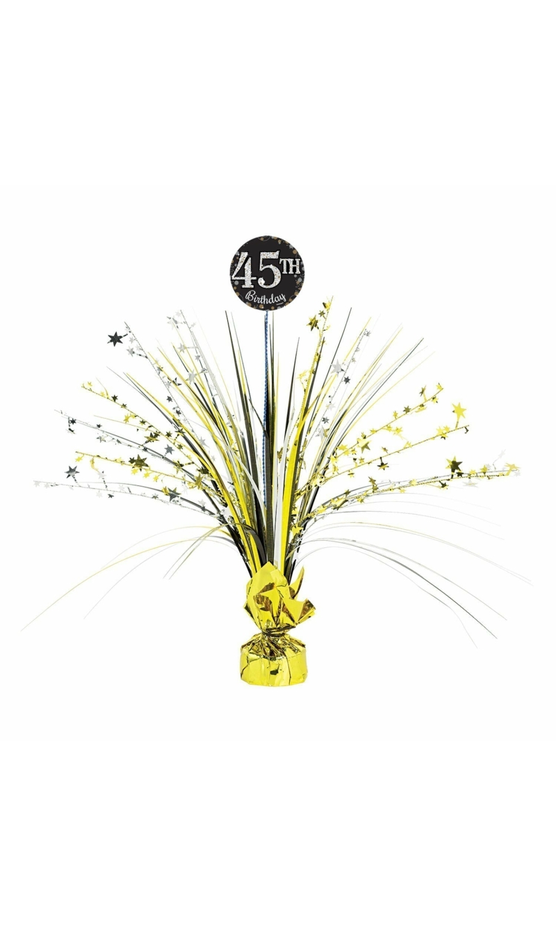 Sparkling Gold Celebration Add Any Age Spray Centrepieces 45cm