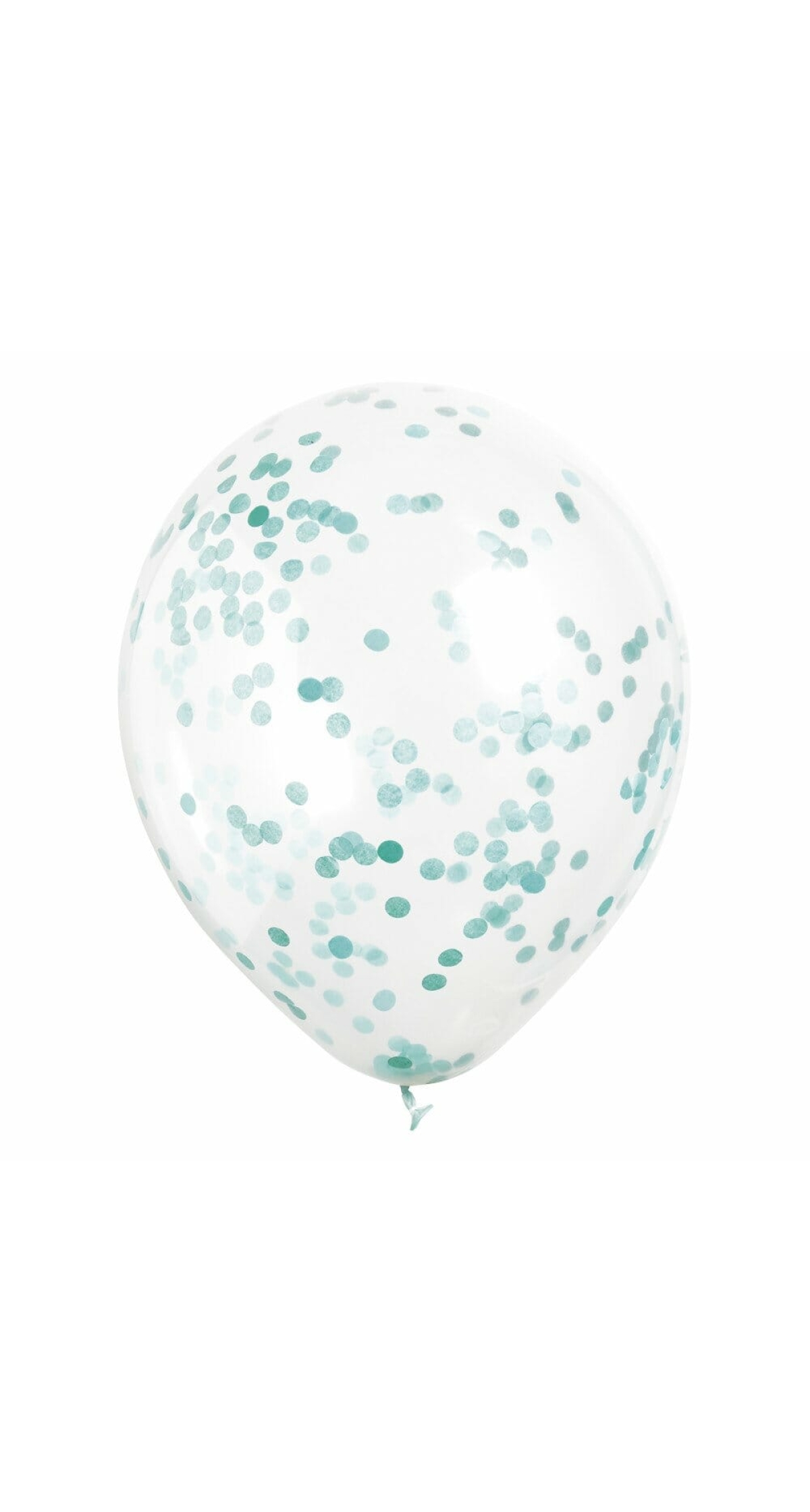 Clear Latex Balloons with Caribbean Teal Confetti 12 Inch - 6pk