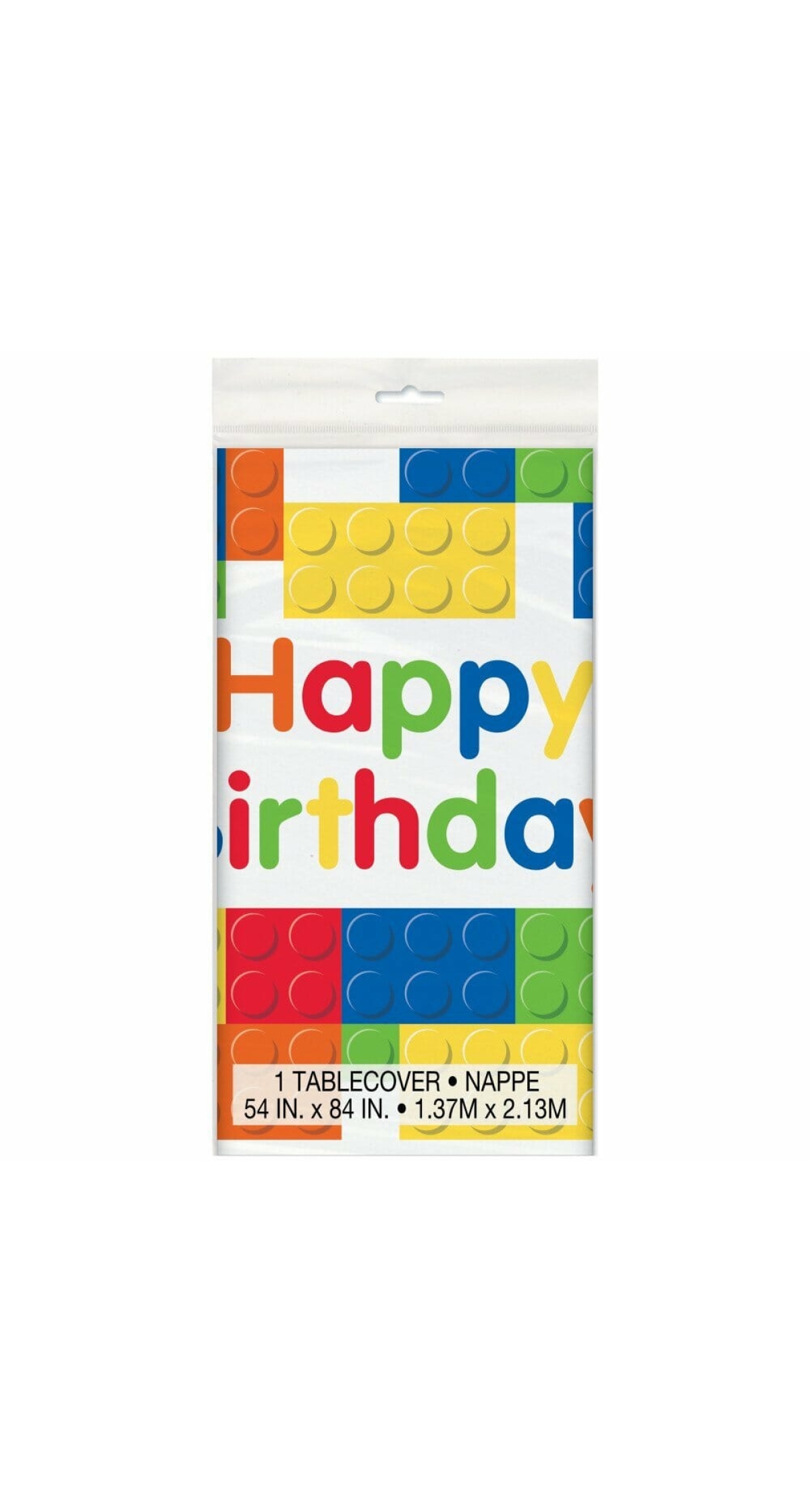 Building Blocks Birthday Plastic Table Cover - 54"x84"