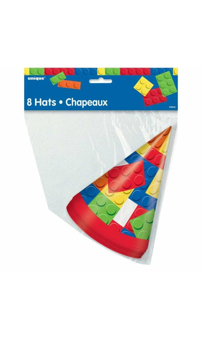 Building Blocks Birthday Party Hats - 8pk