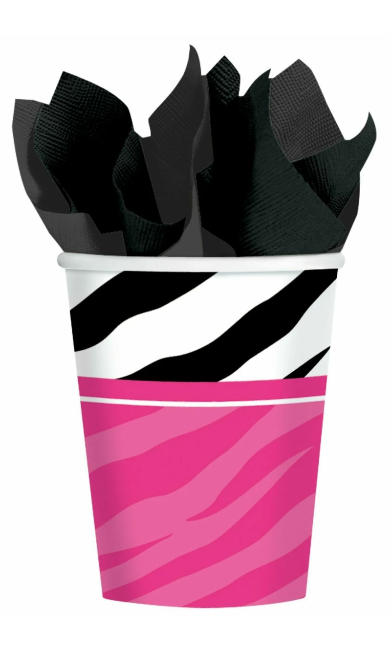 Zebra Paper Cups 266ml - 8pk