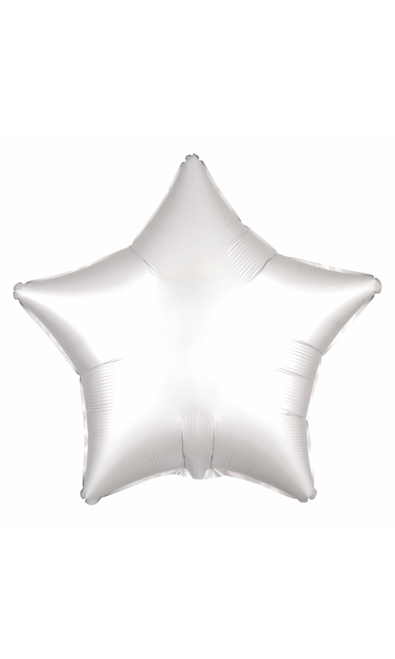 Satin Luxe White Foil Balloon Star - 19'' (48cm)