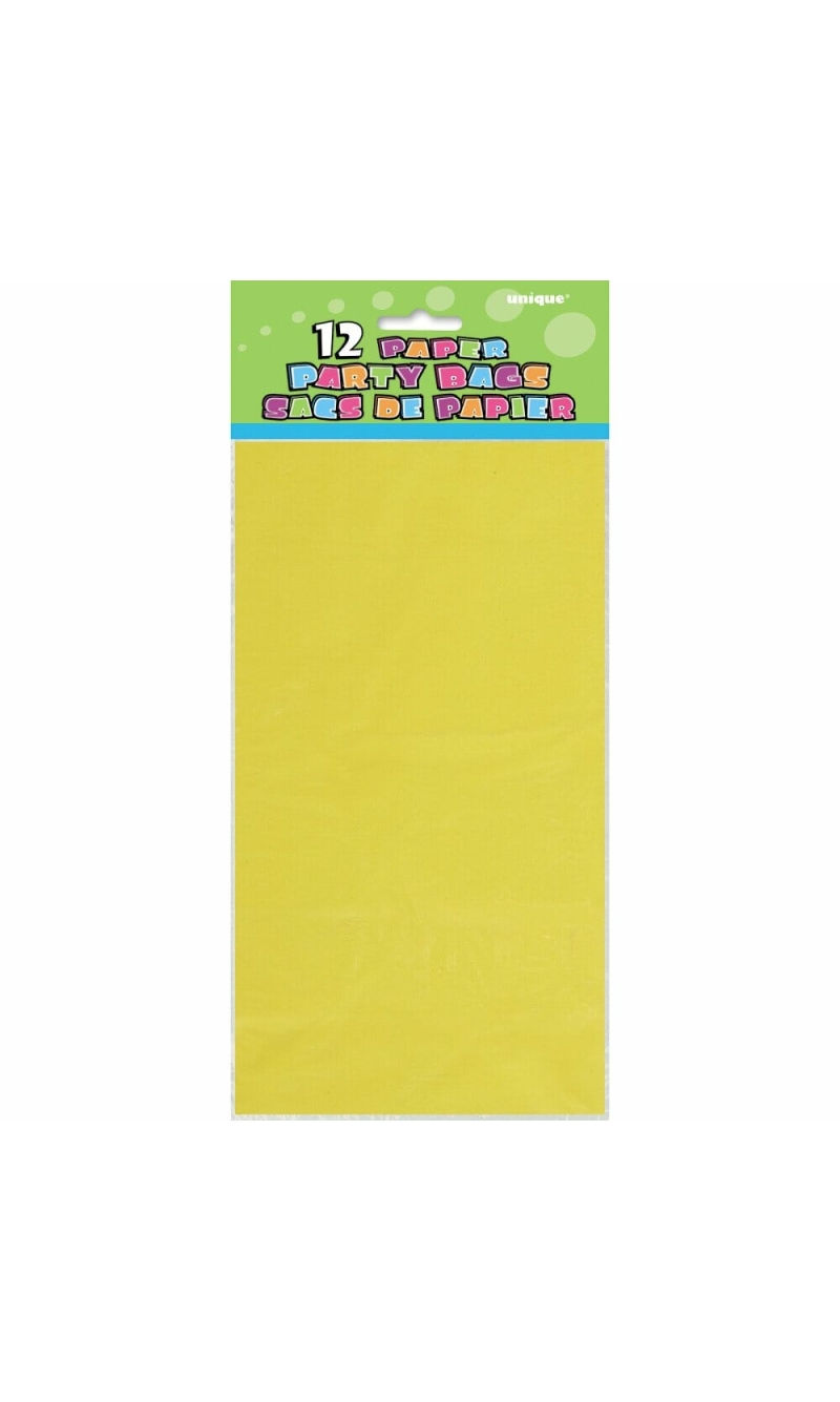 Sunflower Yellow Paper Party Bags - 12pk