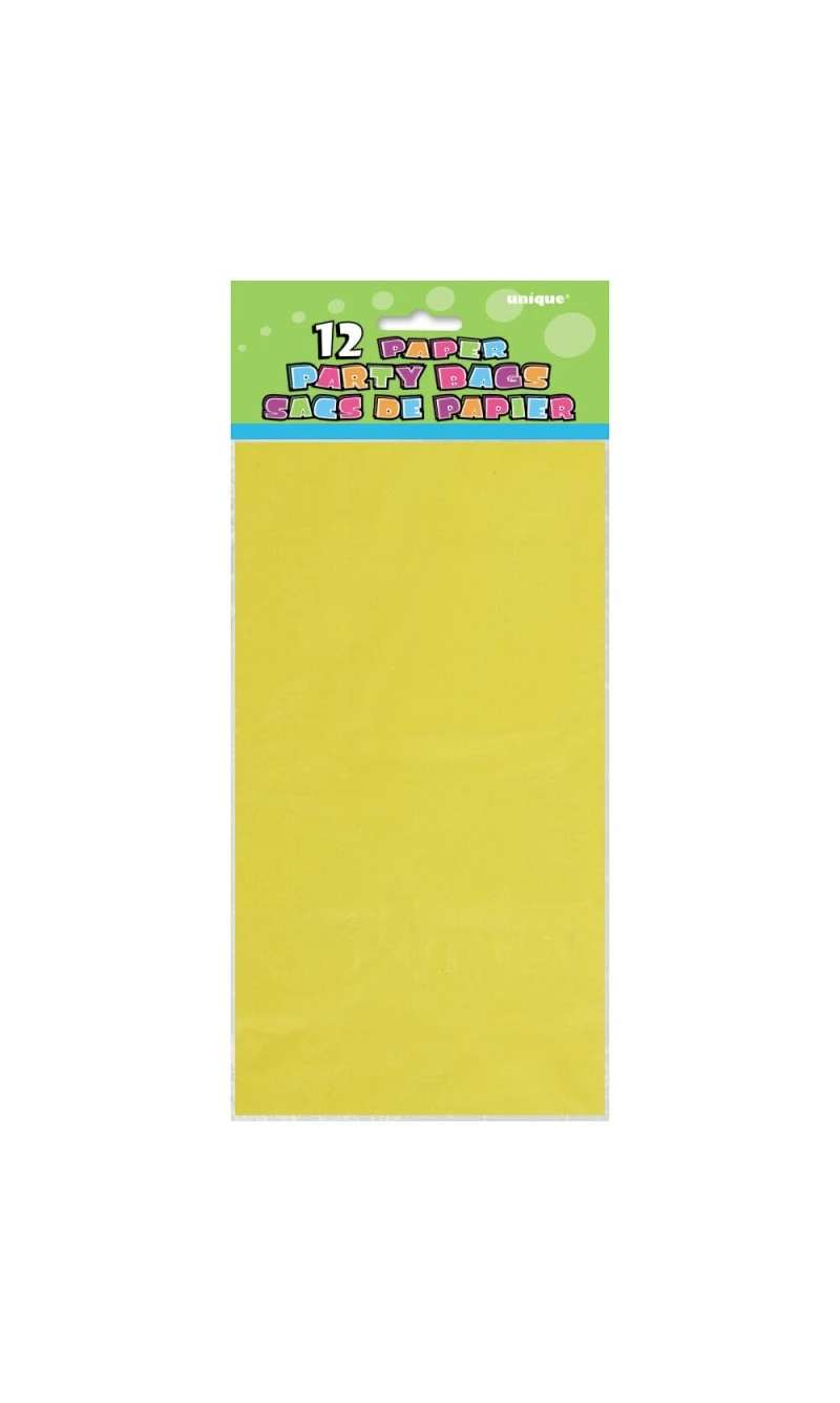 Sunflower Yellow Paper Party Bags - 12pk