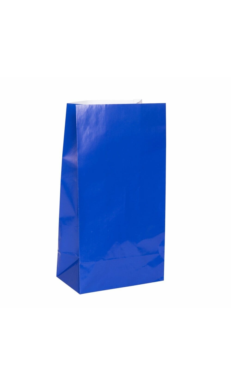Royal Blue Paper Party Bags - 12pk
