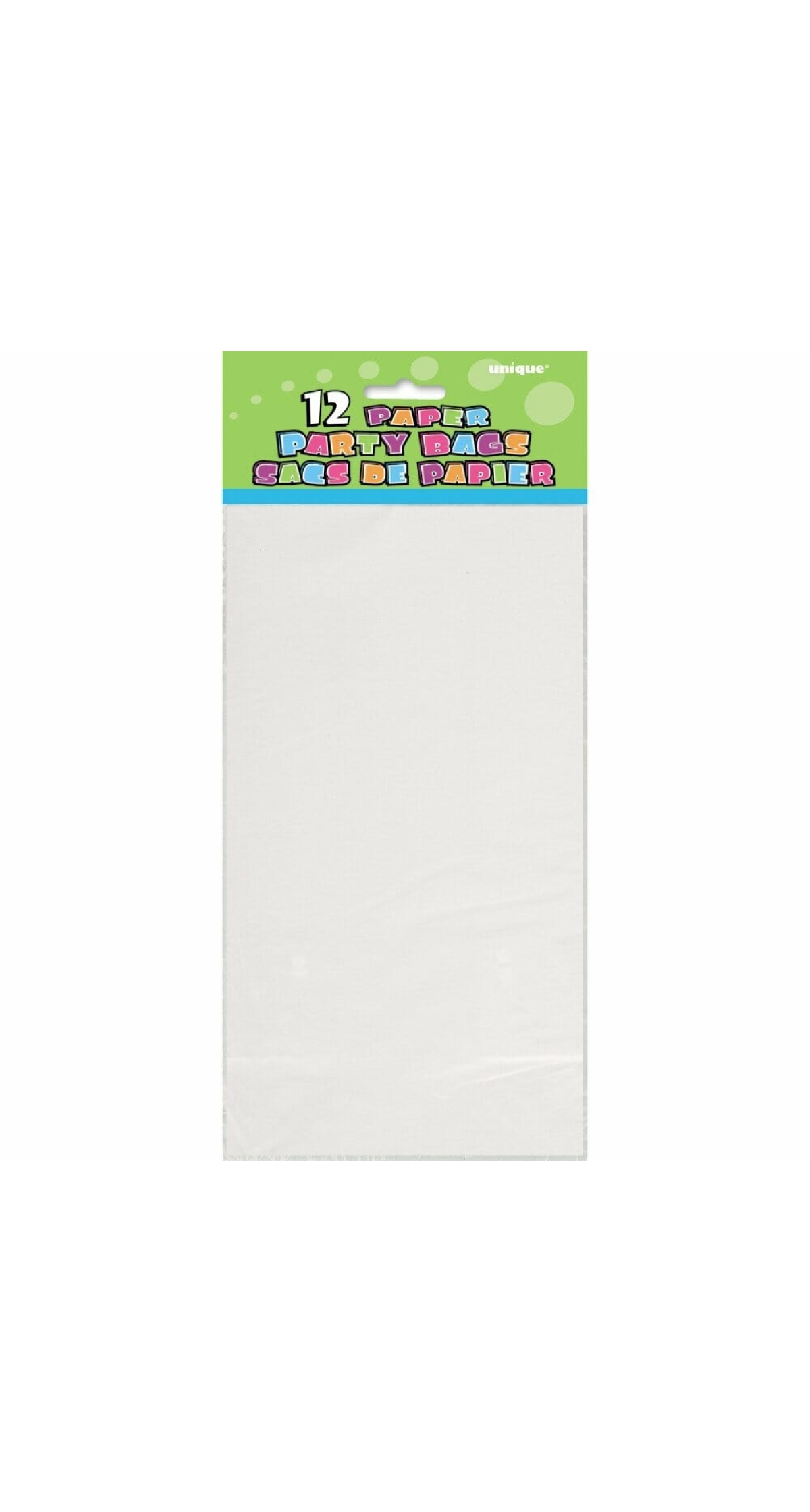 White Paper Party Bags - 12pk