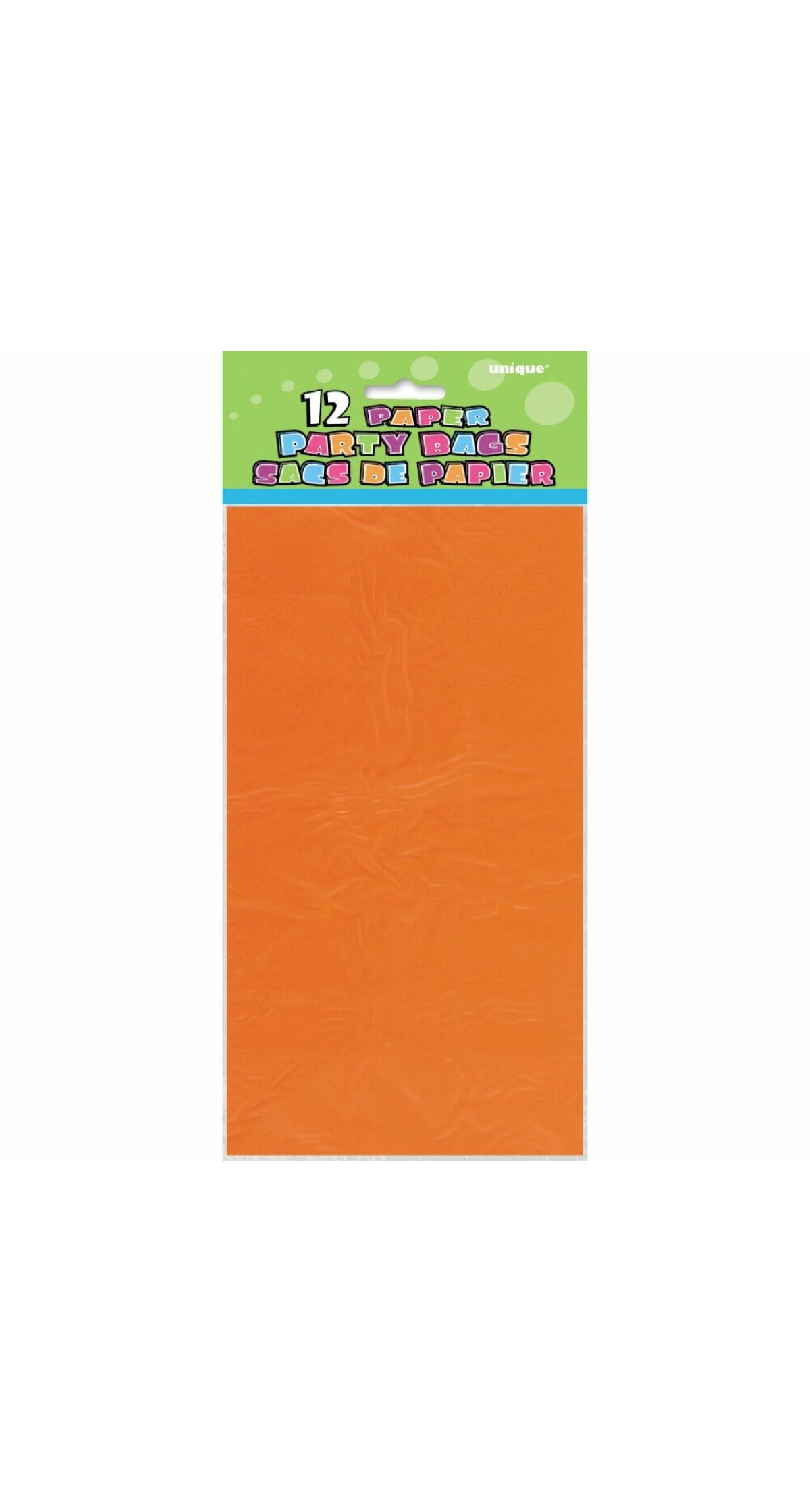 Orange Paper Party Bags - 12pk