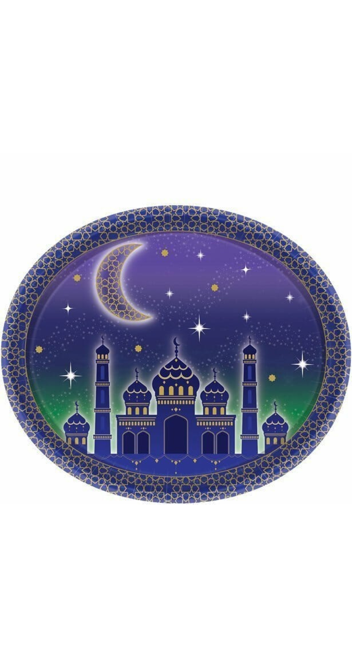Eid Oval Paper Plates 30cm - 8pk