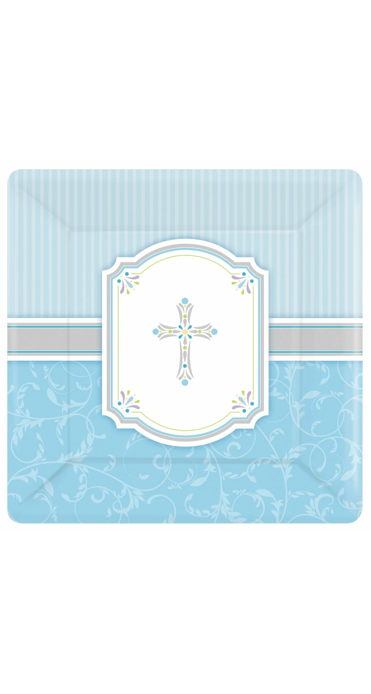 Blessings Blue Paper Plates 26cm - 8pk