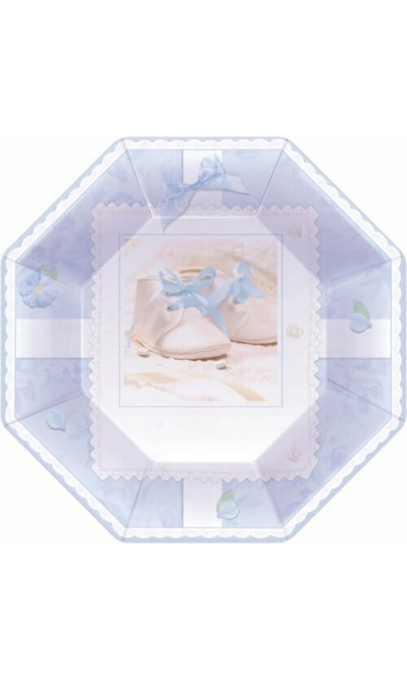 Tiny Blessing Blue Paper Plates 25.4cm - 8pk