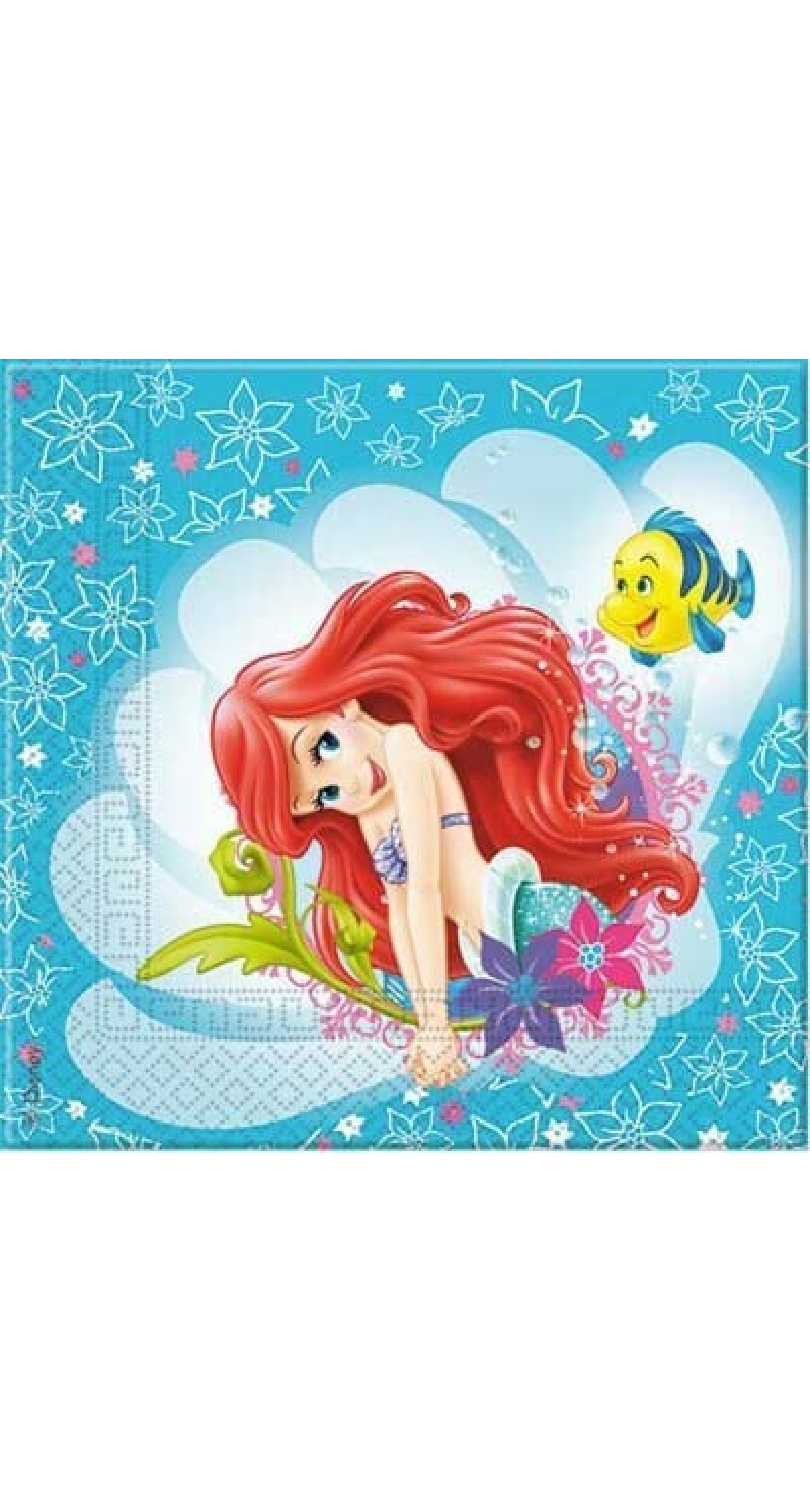 Disney Princess Ariel (Little Mermaid) Napkins 33x33cm - 20pk