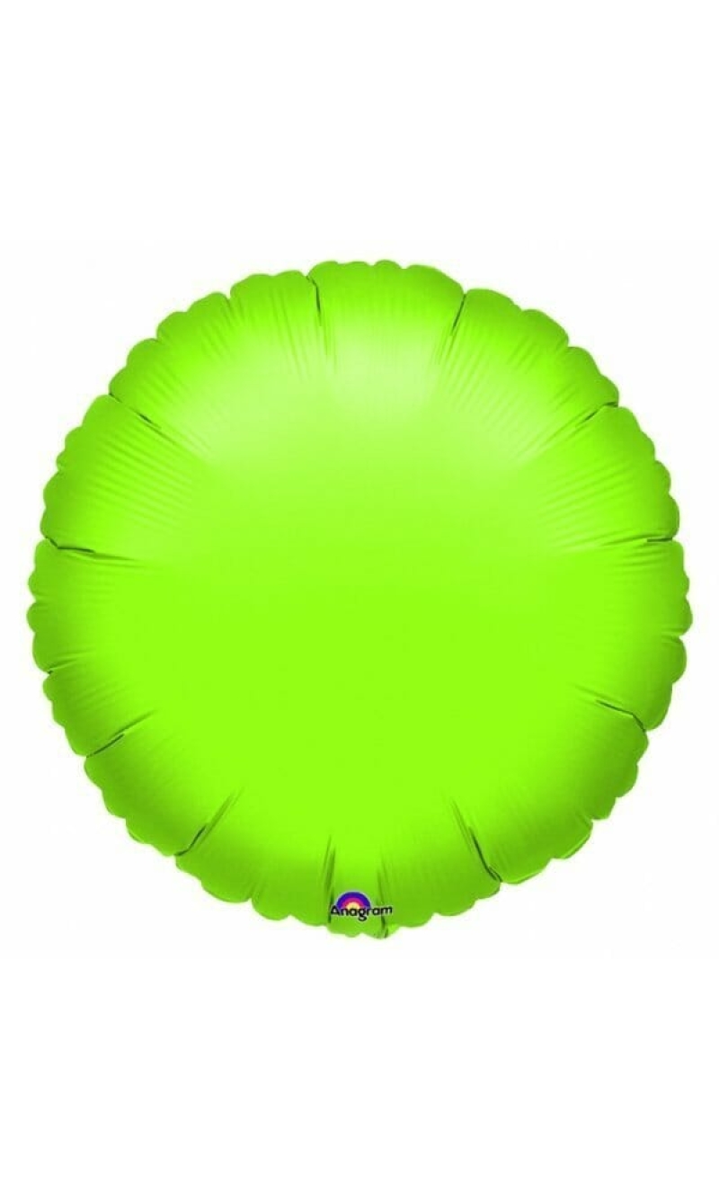Lime Green Round Foil Balloon 18"