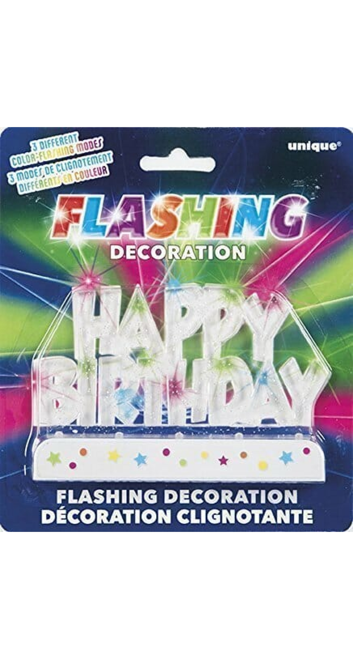 Flashing Happy Birthday Cake Decoration