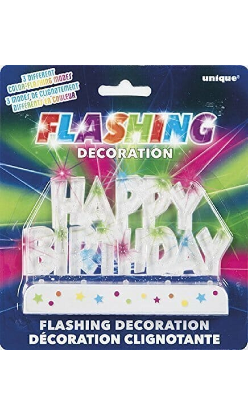 Flashing Happy Birthday Cake Decoration