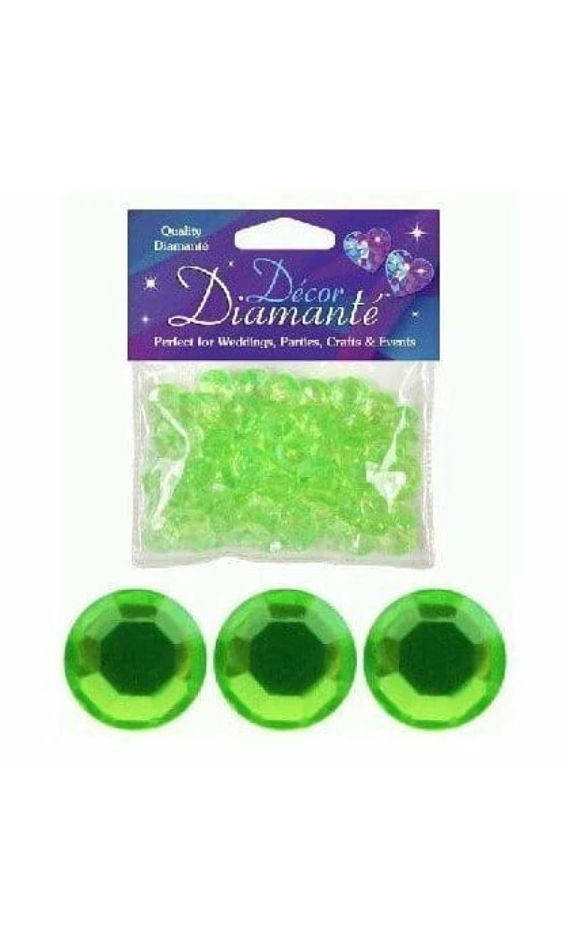 Diamante Diamonds Lime Green 12mm - 28g
