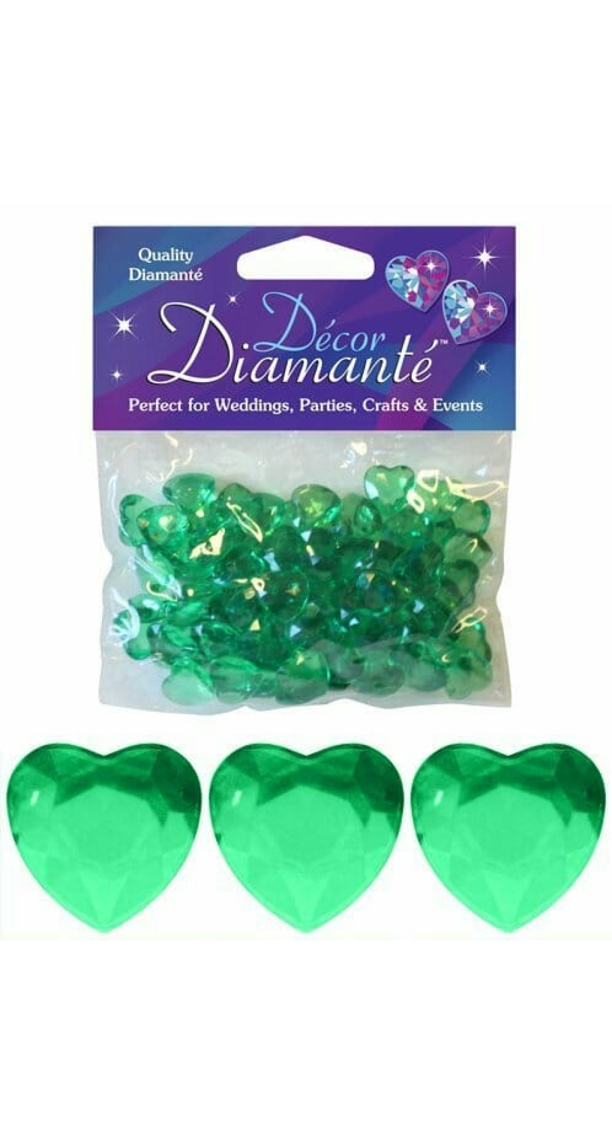 Diamante Hearts Emerald 12mm - 28g