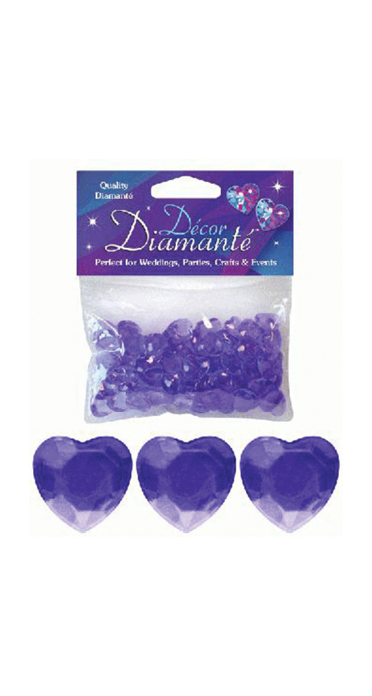 Diamante Hearts Lavander 12mm - 28g