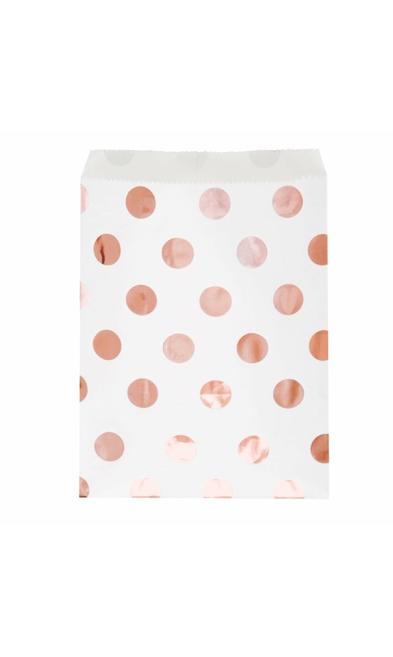 Rose Gold Dots Treat Bags - 8pk