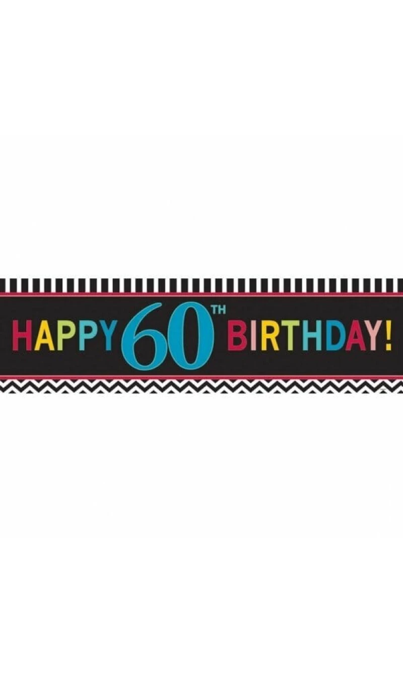 Happy 60th Birthday Giant Deep Banner - 1.70m x 0.50m