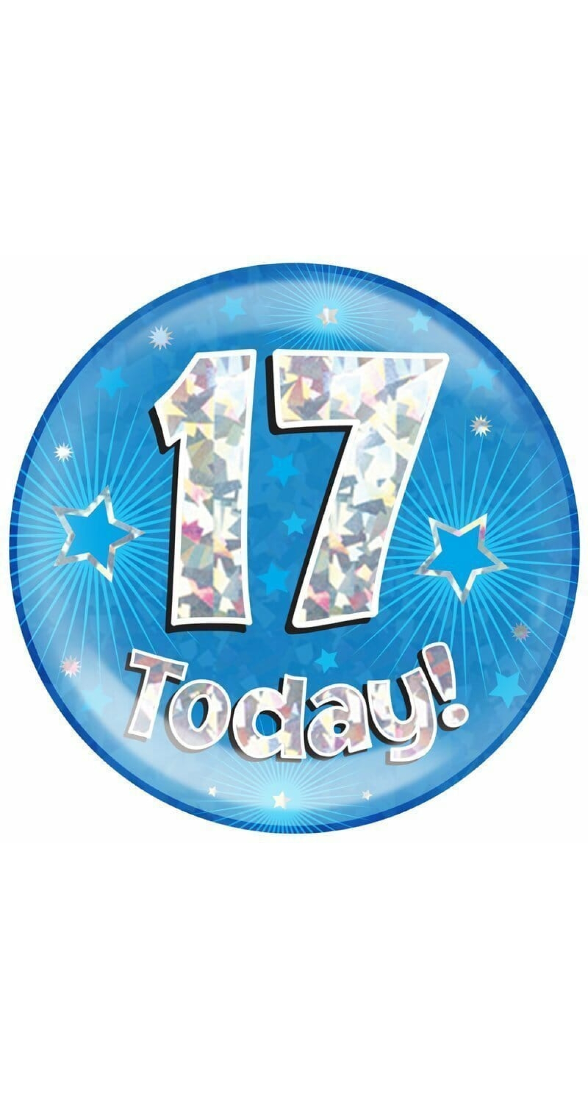 Jumbo Badge -  17 Today Holographic Oaktree Blue - 15cm