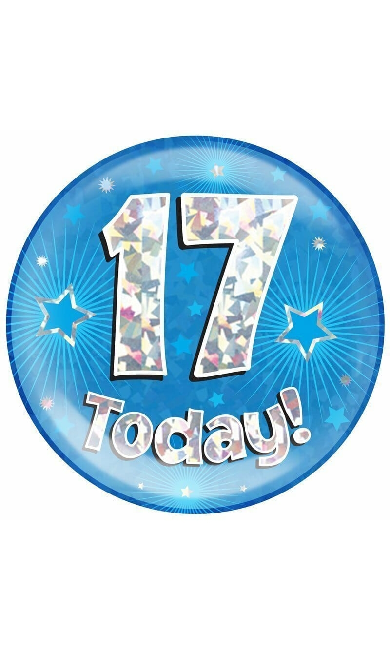 Jumbo Badge -  17 Today Holographic Oaktree Blue - 15cm