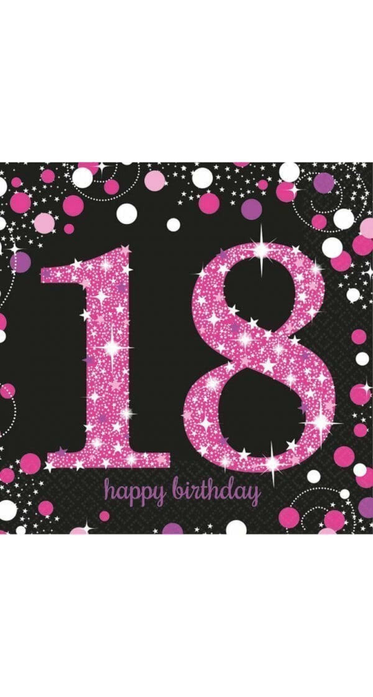 18th Pink Sparkling Celebration Napkins 33cm x 33cm - 16pk