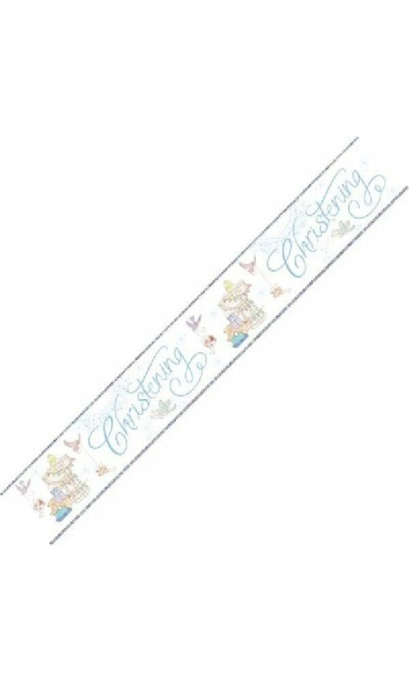 Christening Boy Banner - 9ft