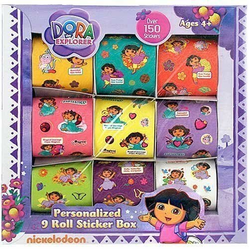 Dora the Explorer Jumbo Sticker Box 9 Rolls - Over 150 Stickers For Age 4+