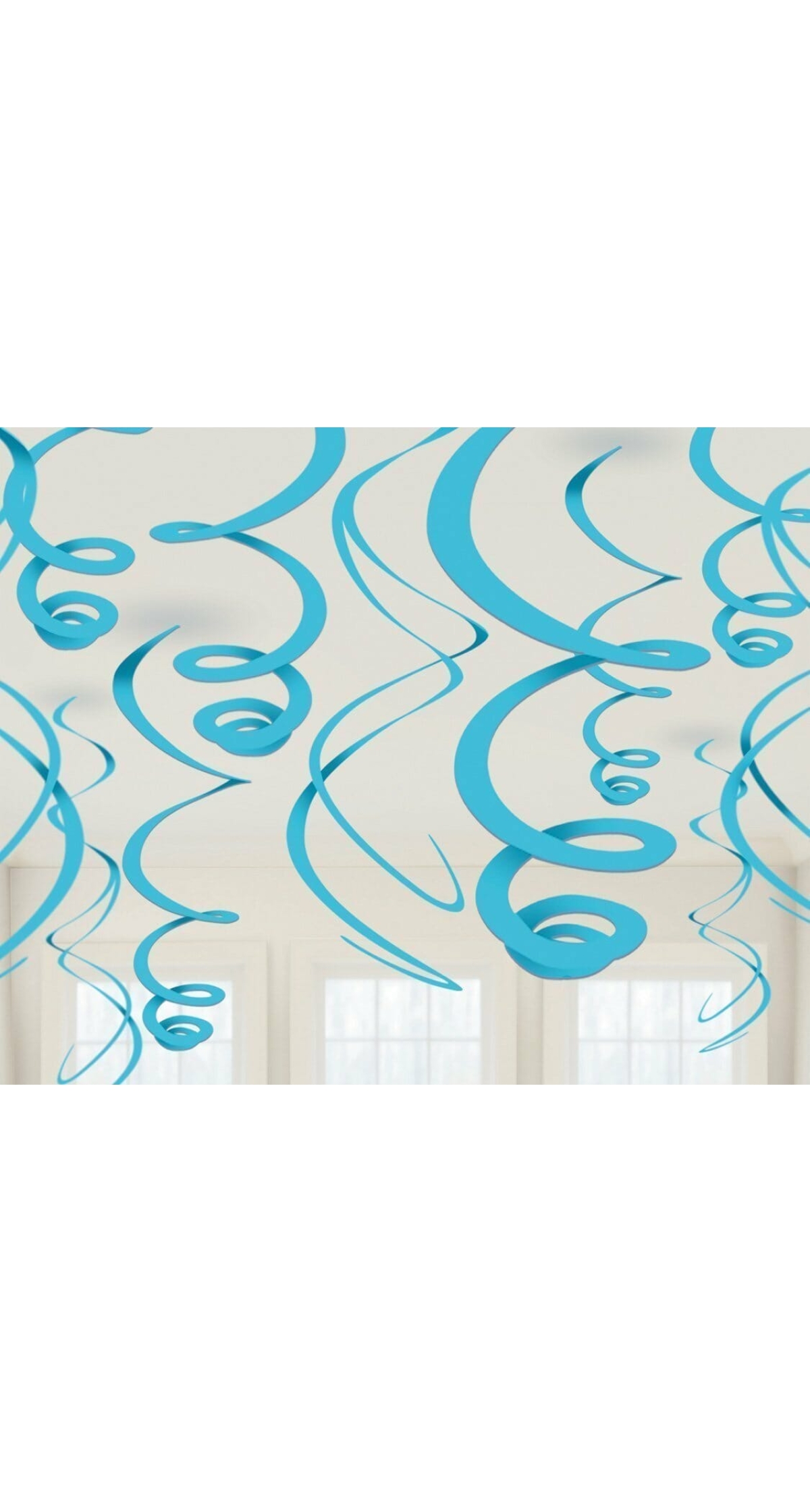 Turquoise Hanging Swirls Decoration 55cm - 12pk