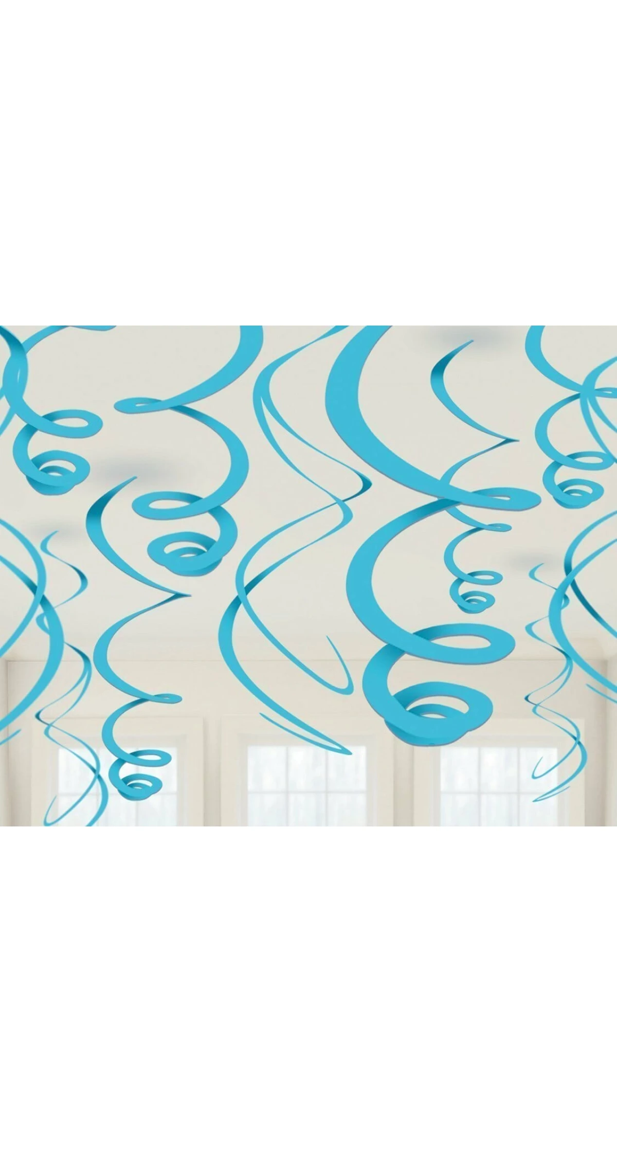 Turquoise Hanging Swirls Decoration 55cm - 12pk