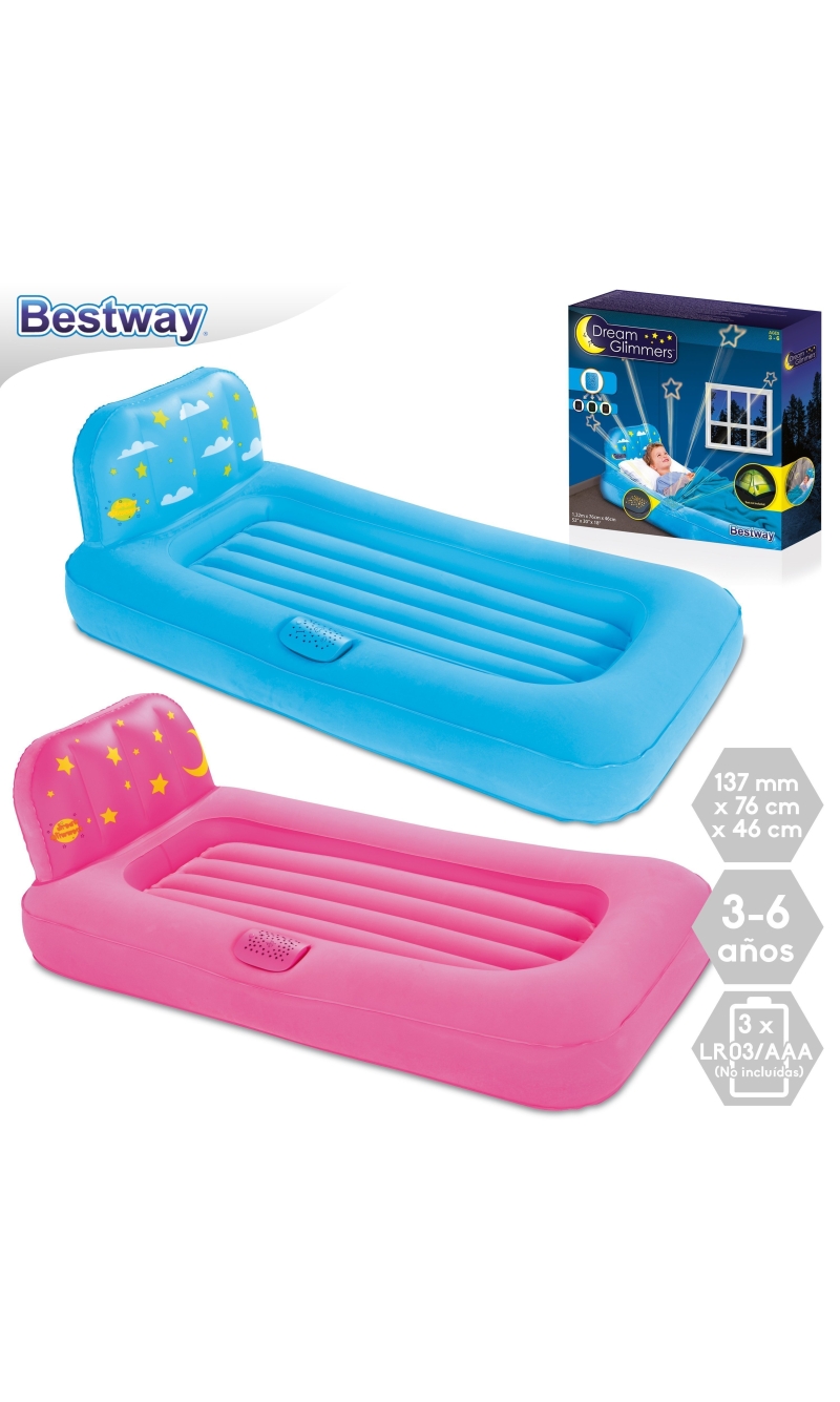 BESTWAY Dream Glimmers Comfort Airbed 137x76x46cm For Age 3-6 Years (Online Only)