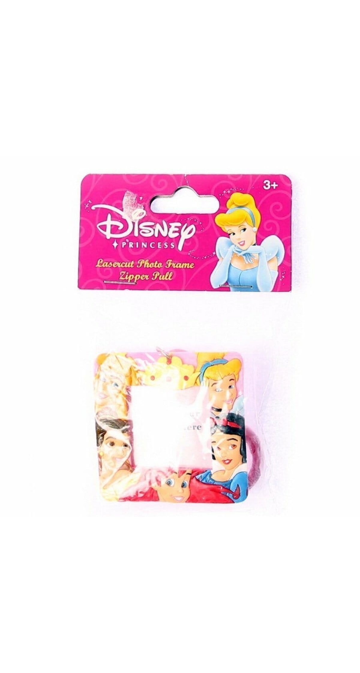 Princess Lasercut Photo Frame Zipper Pull - 5.5cm x 5.5cm
