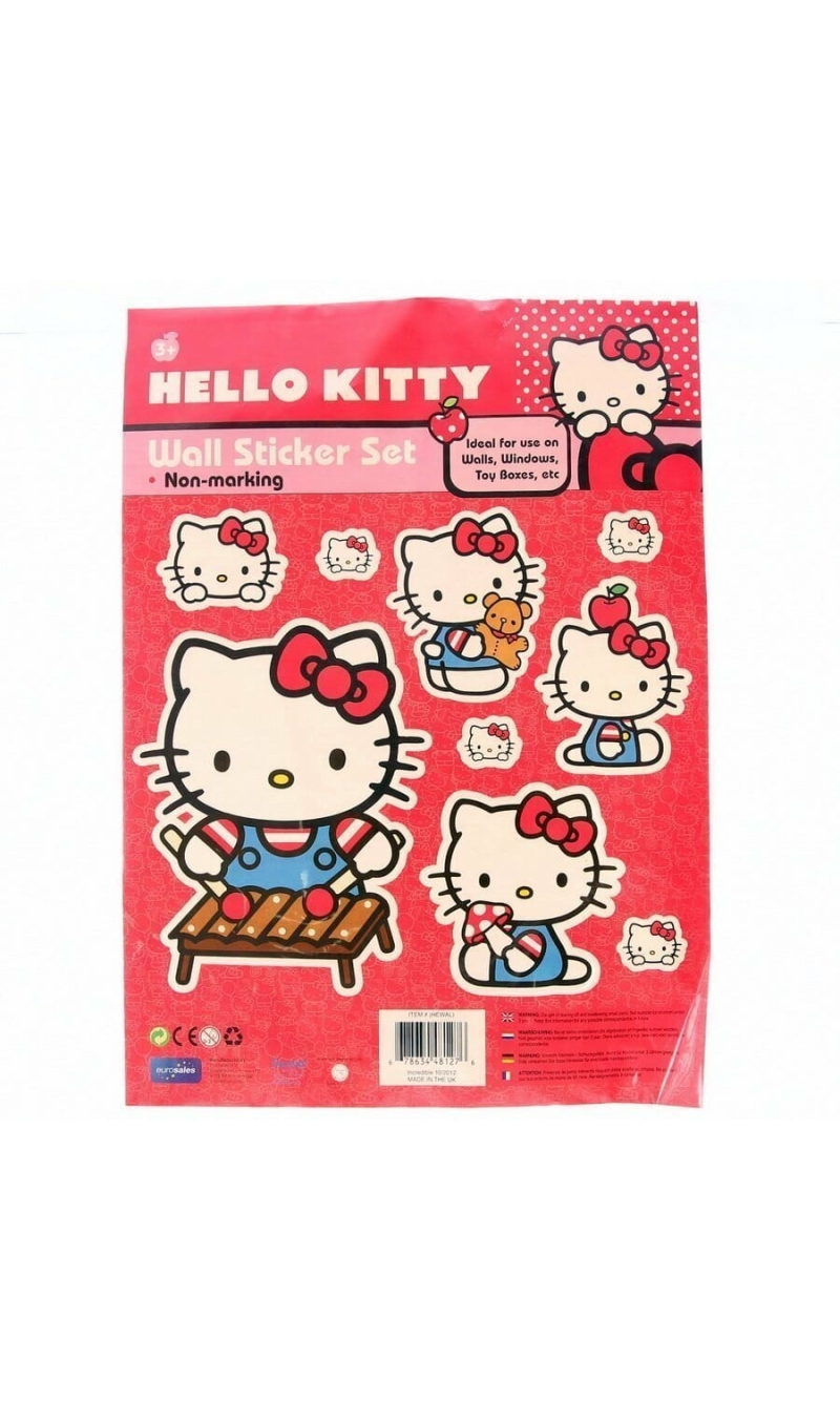 Hello Kitty Wall Sticker Set Non-Marking - 9pcs