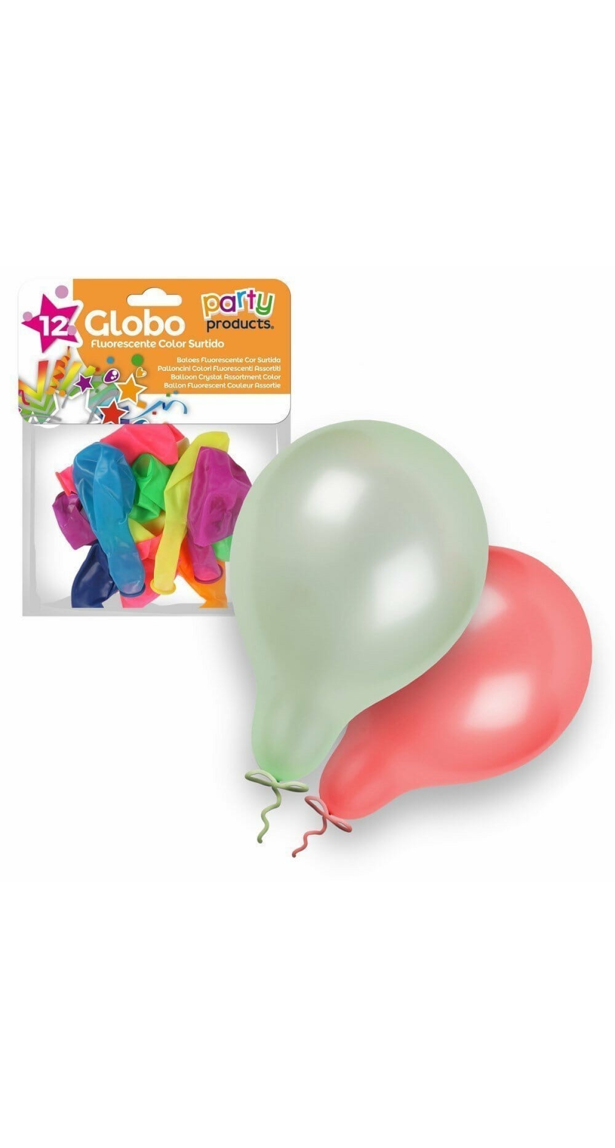 Latex Balloons 23cm (9 Inch) Crystal Assorted Colors - 12pk