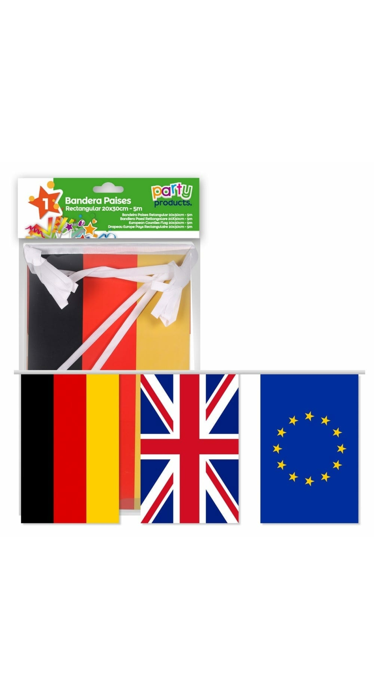 European Countries Rectangular Flag Banner (20x30cm) - 5m