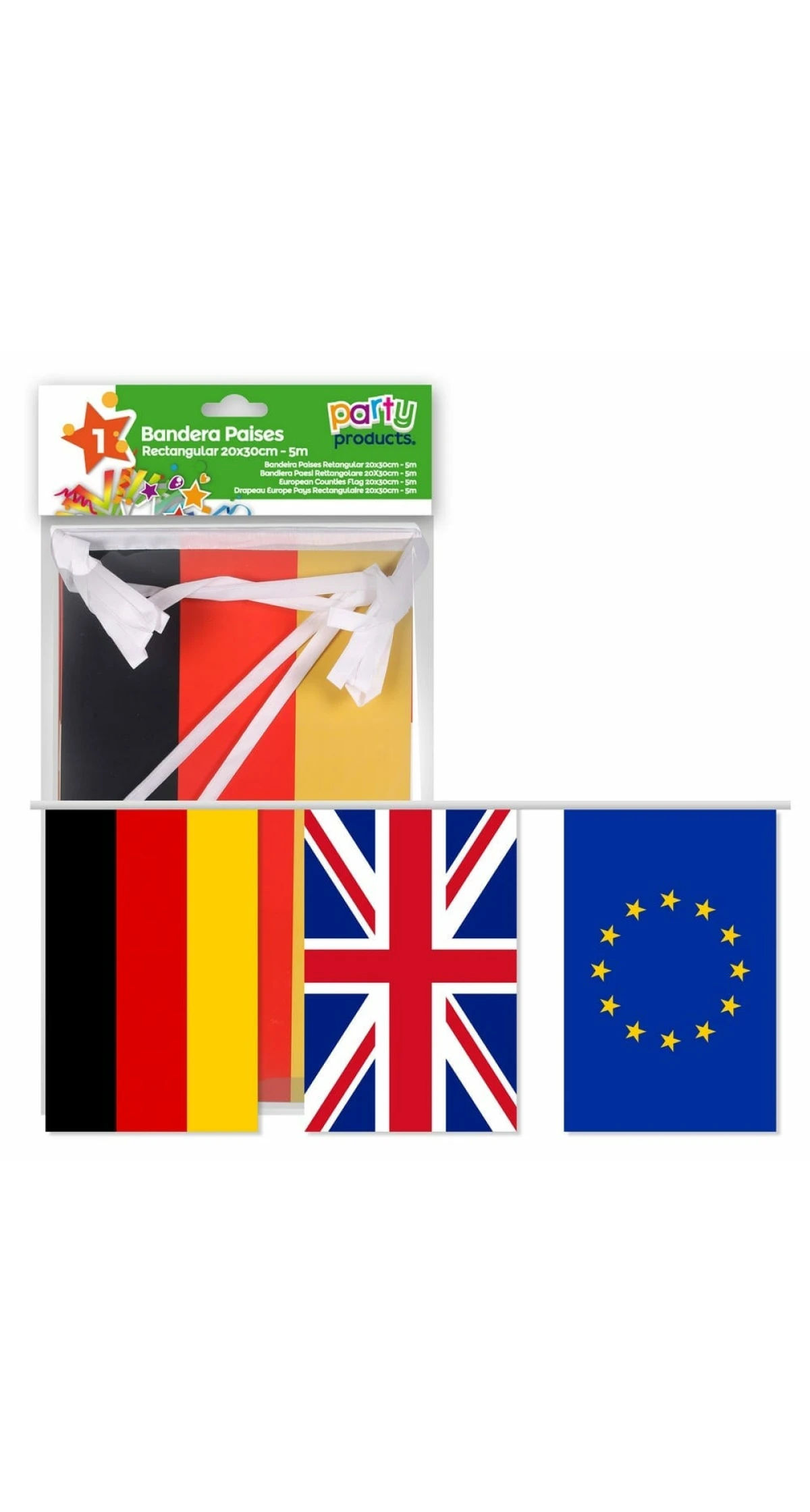European Countries Rectangular Flag Banner (20x30cm) - 5m