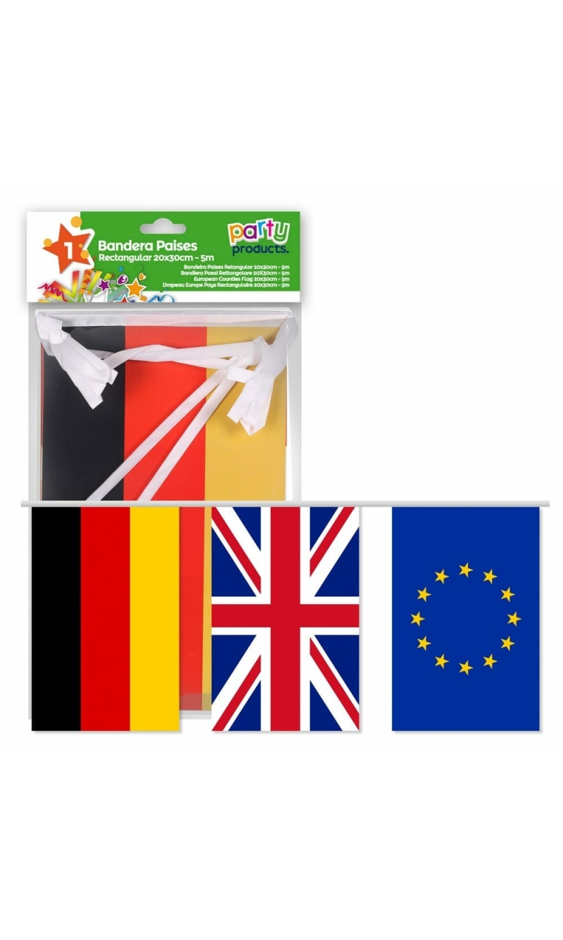European Countries Rectangular Flag Banner (20x30cm) - 5m