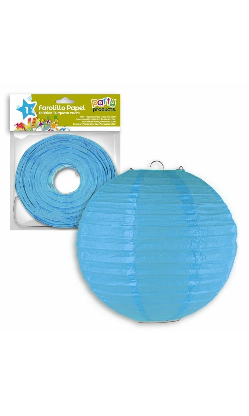 Turquoise Paper Balloon Lantern 20 cm