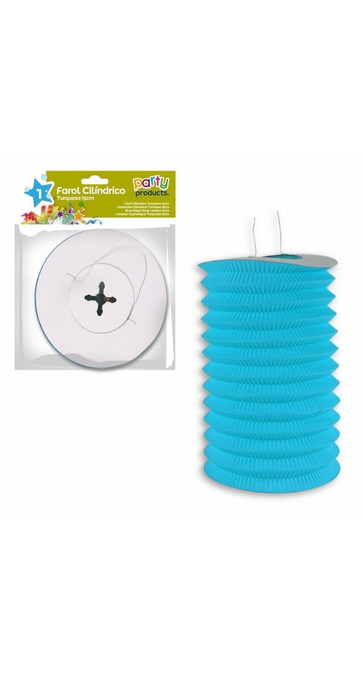 Turquoise Paper Drop Lantern 15 cm