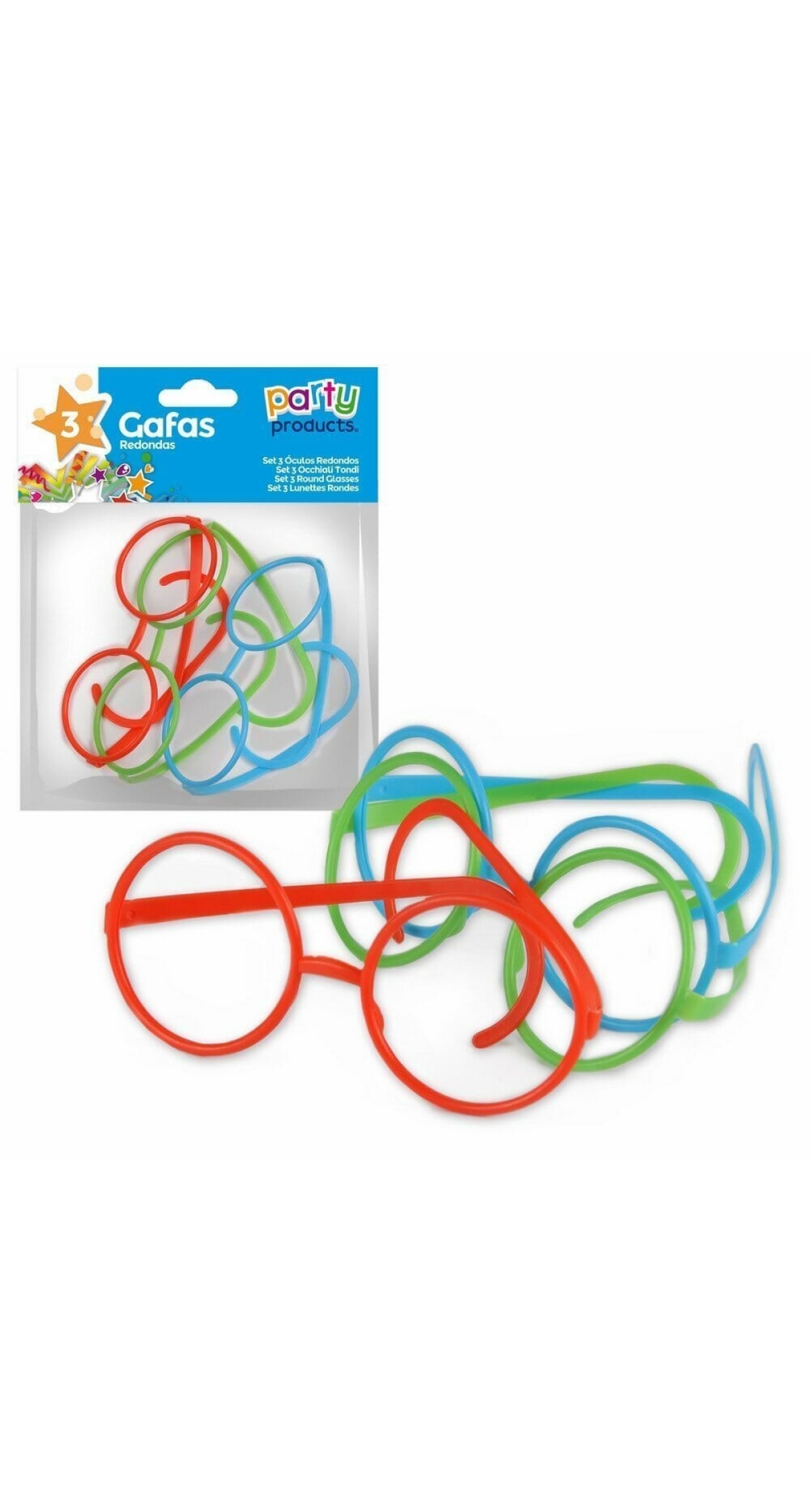 Round Glasses - 3pk