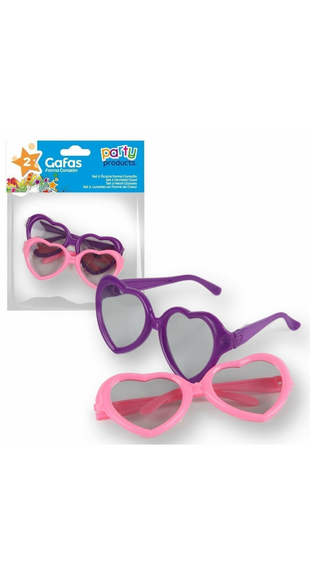 Party Favours / Pinata Heart Glasses - 2pk