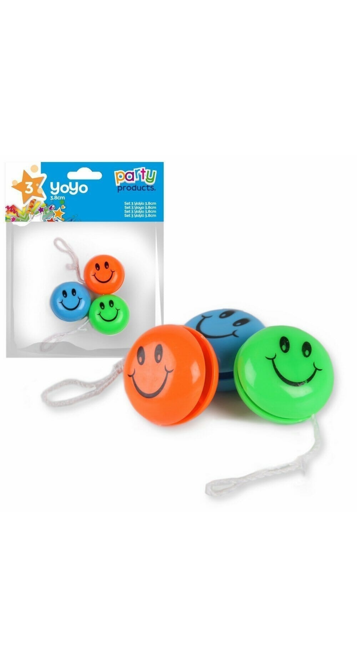 Party Favours / Pinata Yoyo 3.8cm - 3pk