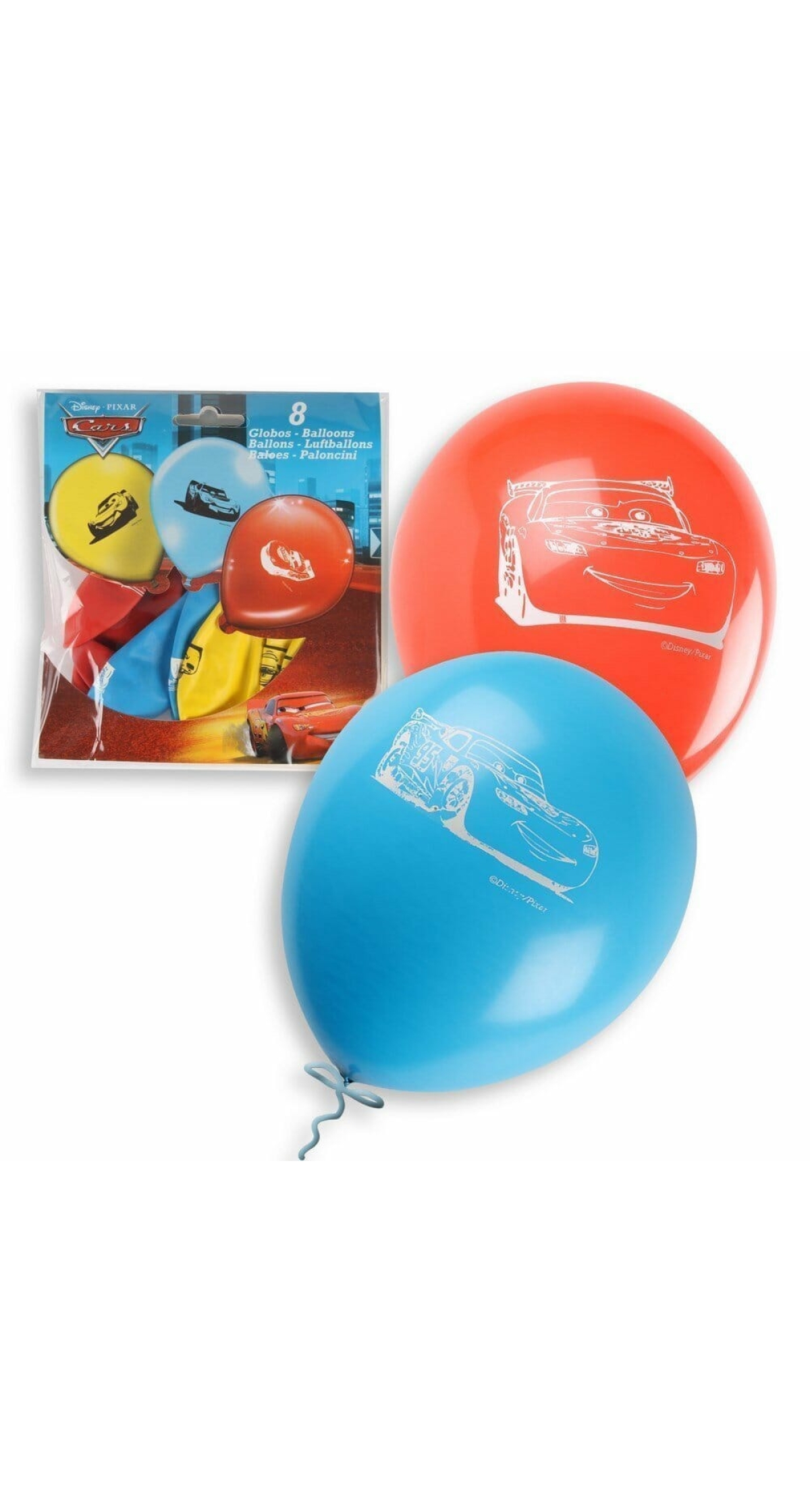 Latex Balloons 23cm (9 Inch) Disney Cars - 8pk