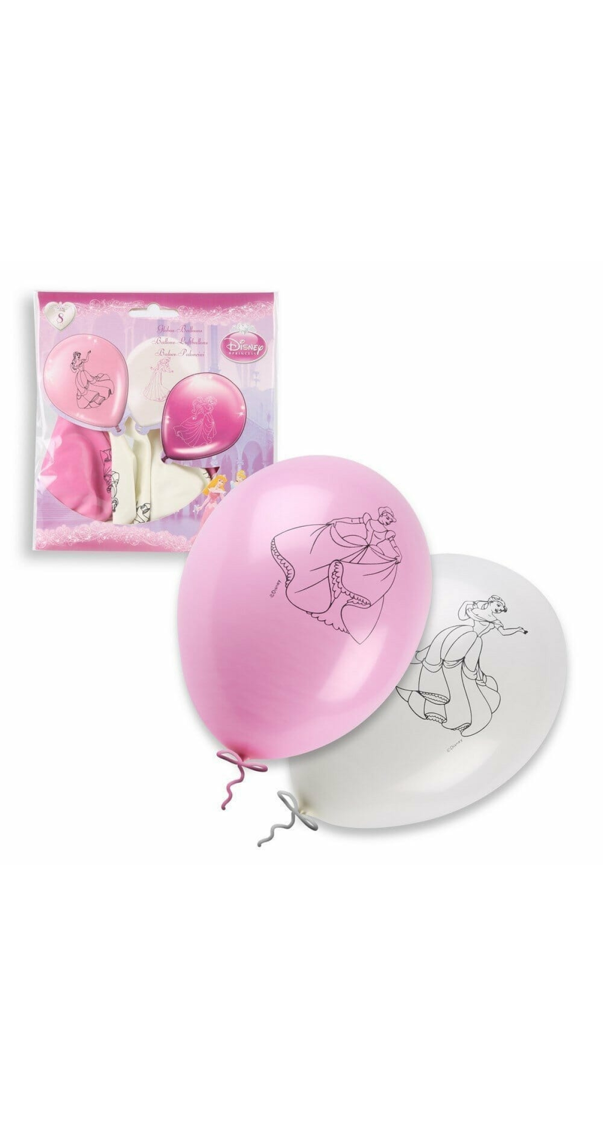 Latex Balloons 23cm (9 Inch) Disney Princesses - 8pk