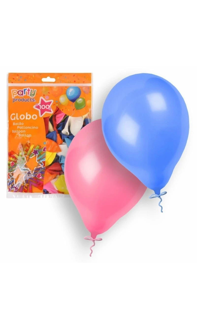 Latex Balloons 23cm (9 Inch) Metallic Assorted Colors - 100pk